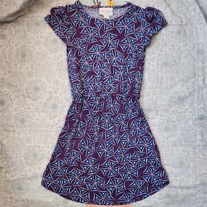 LuLaRoe Purple Geometric Dress With Pockets